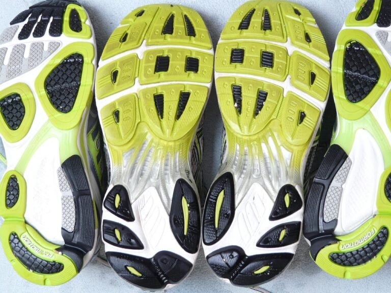 running shoes, sports shoes, sole, sports, profile, rubber, rubber sole, jog, running, neon green